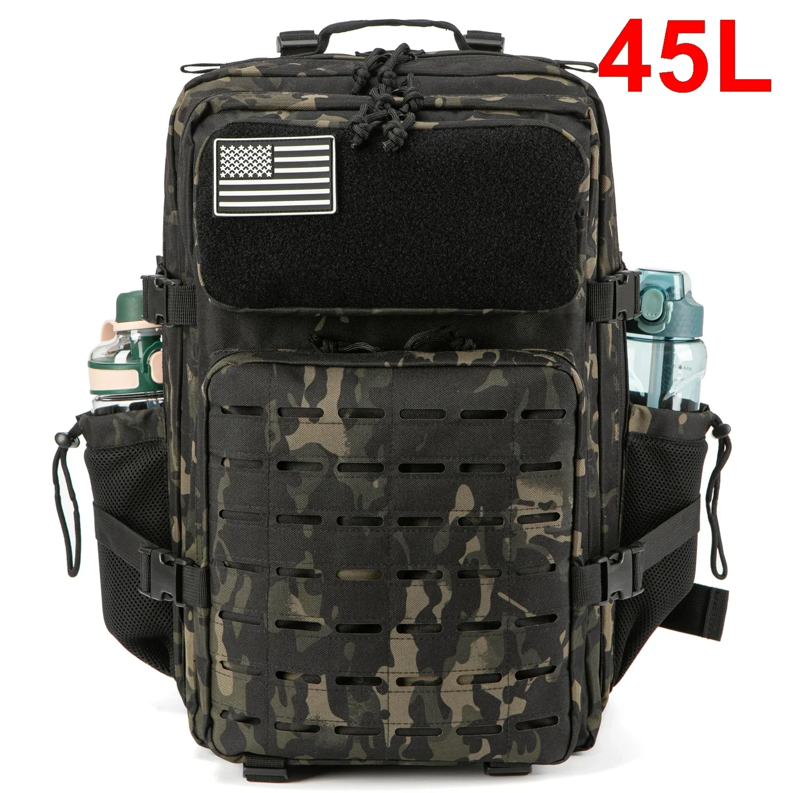 Plecak taktyczny 25L/45L z uchwytem na bidon Czarny