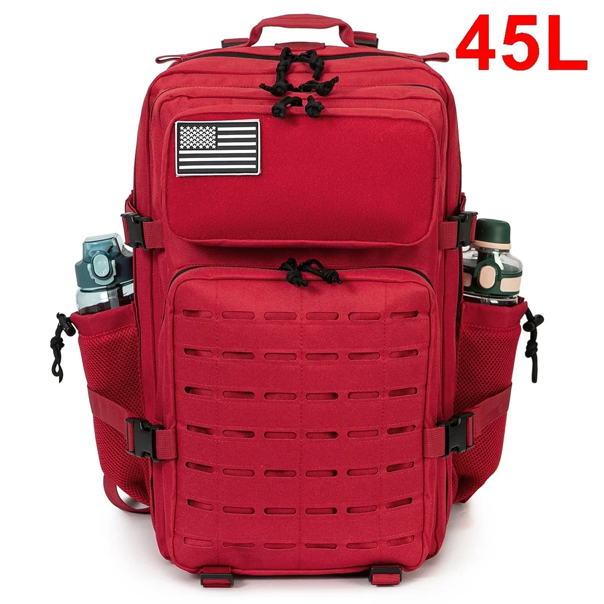 Plecak taktyczny 25L/45L z uchwytem na bidon Czerwony