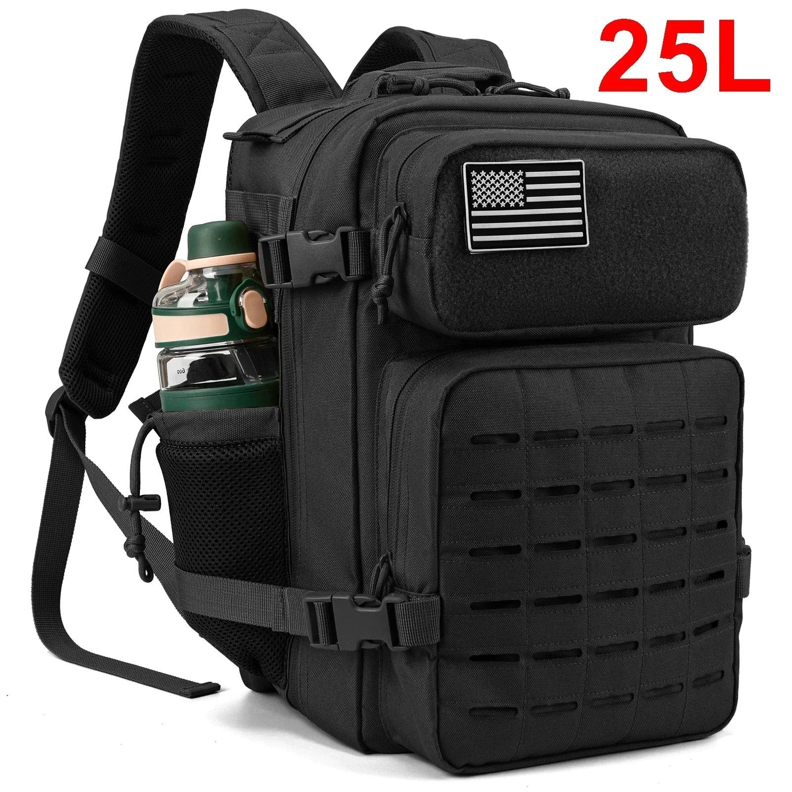 Plecak taktyczny 25L MOLLE outdoorowy turystyczny Czarny