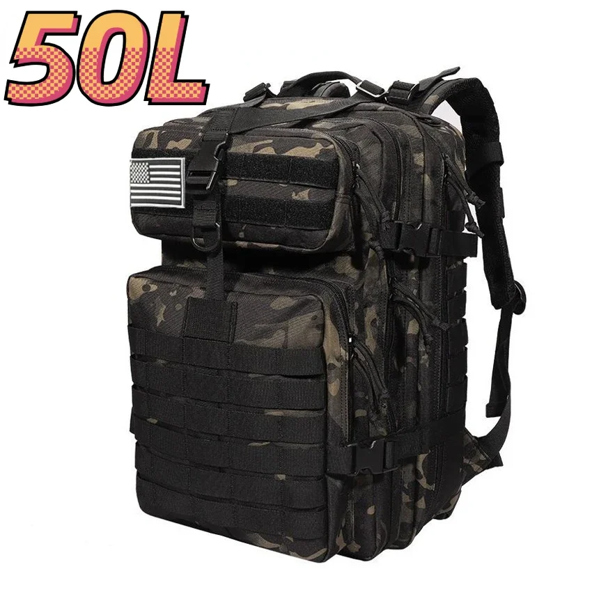 Plecak taktyczny wodoodporny 30L/50L z systemem MOLLE Cpblack (50l)