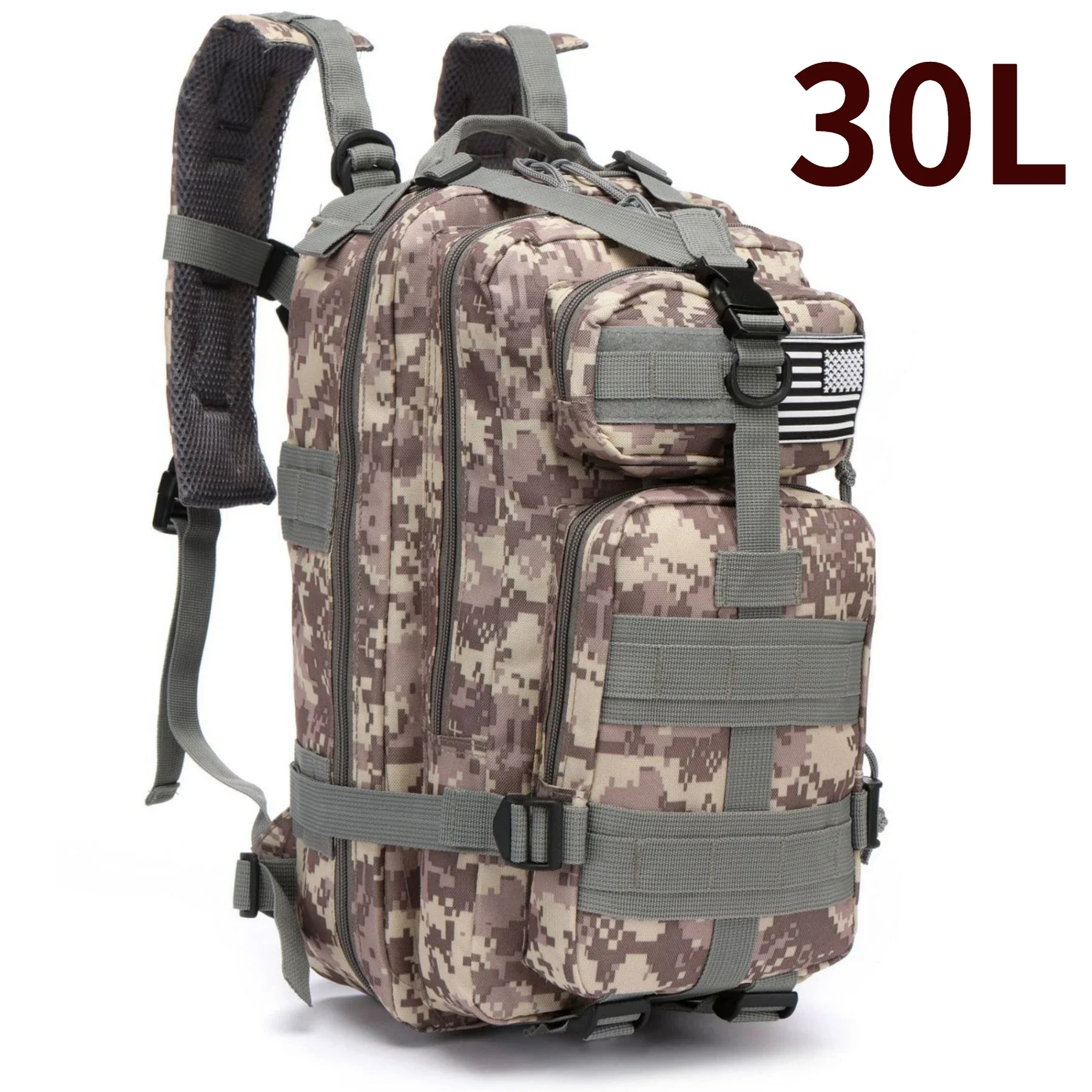Plecak taktyczny wodoodporny 30L/50L z systemem MOLLE Szary acu (30l)