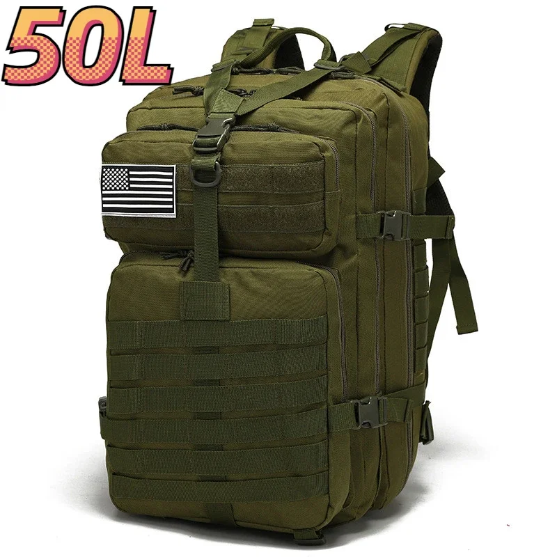 Plecak taktyczny wodoodporny 30L/50L z systemem MOLLE Zielony (50l)