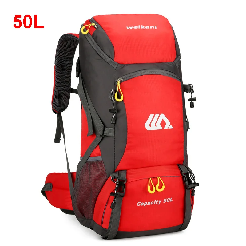 Plecak turystyczny 50L wodoodporny na trekking i wędrówki Czerwony