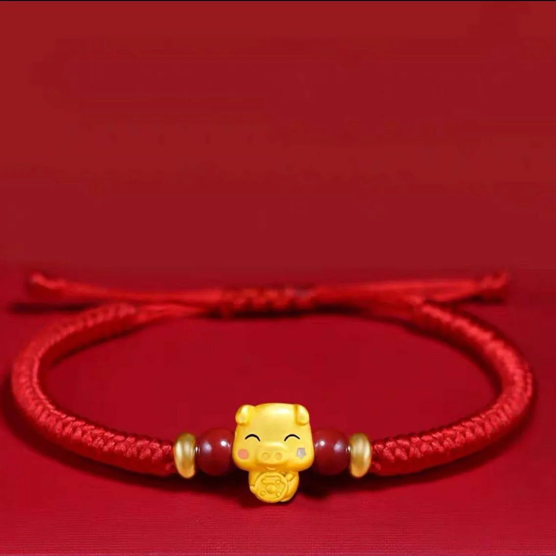 Pleciona bransoletka znak zodiaku – czerwona lina, na szczęście Fiolet kobaltowy