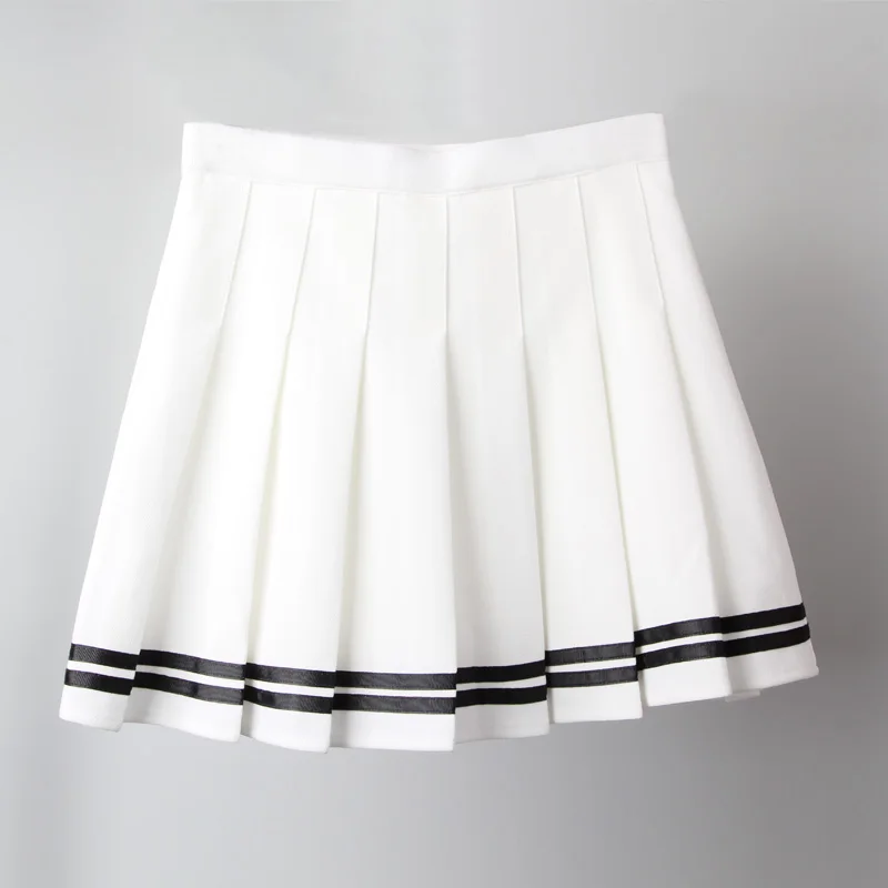 Plisowana spódnica szkolna w stylu preppy z wysokim stanem 1