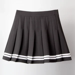 Plisowana spódnica szkolna w stylu preppy z wysokim stanem 2