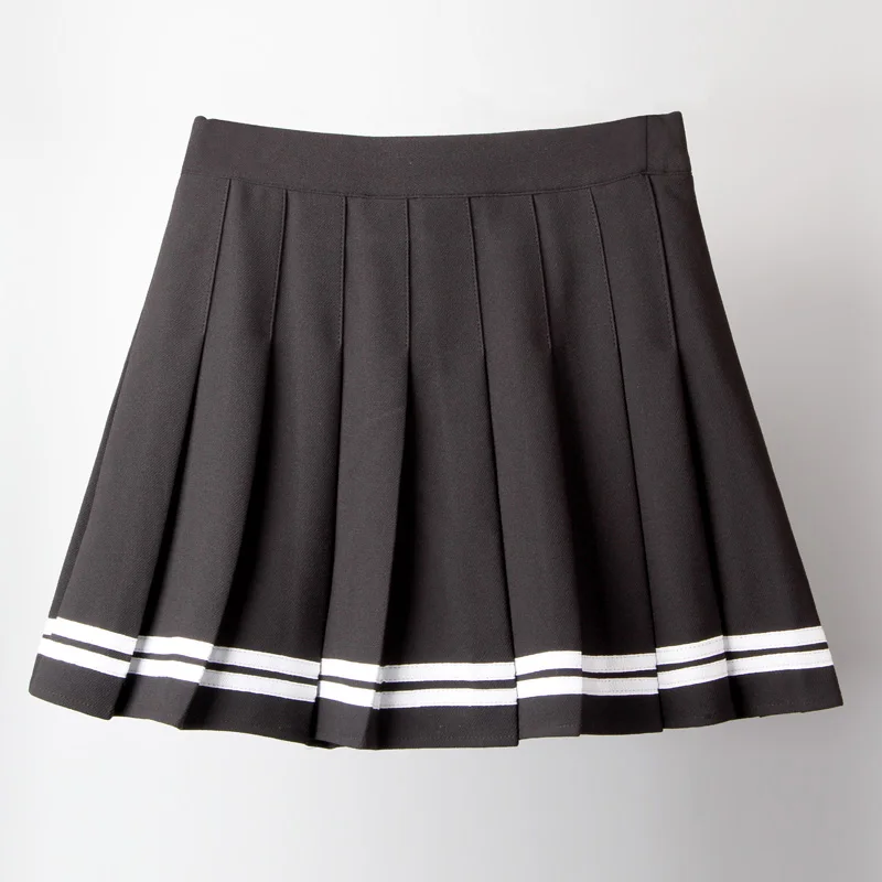 Plisowana spódnica szkolna w stylu preppy z wysokim stanem 2