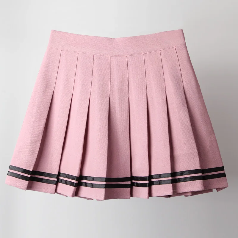 Plisowana spódnica szkolna w stylu preppy z wysokim stanem 3
