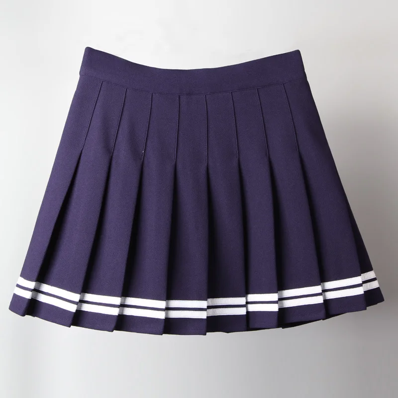 Plisowana spódnica szkolna w stylu preppy z wysokim stanem 4
