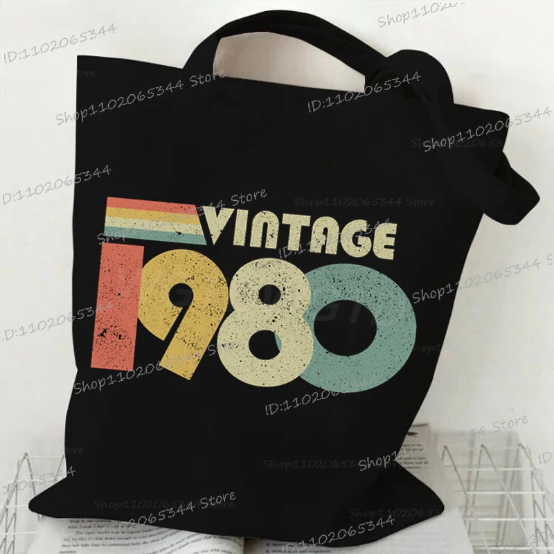 Płócienna torba na ramię z rocznikiem urodzenia Bk 1980