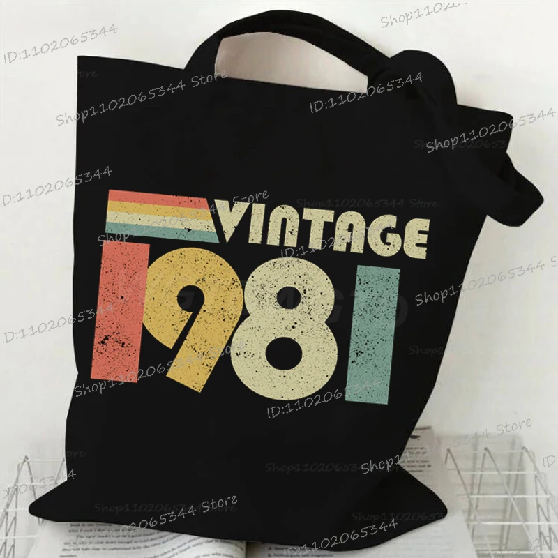 Płócienna torba na ramię z rocznikiem urodzenia Bk 1981
