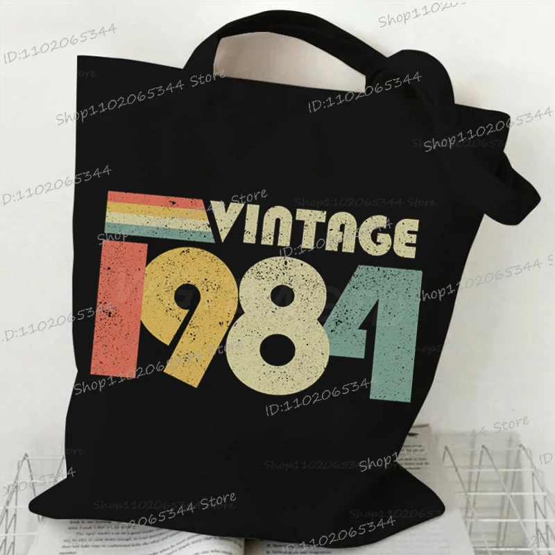 Płócienna torba na ramię z rocznikiem urodzenia Bk 1984