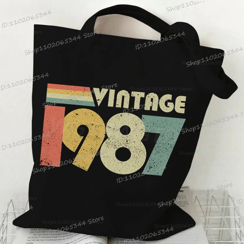 Płócienna torba na ramię z rocznikiem urodzenia Bk 1987