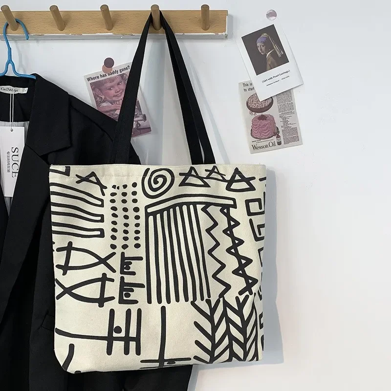 Płócienna torba shopper damska bawełniana na zakupy Graffiti doublesided