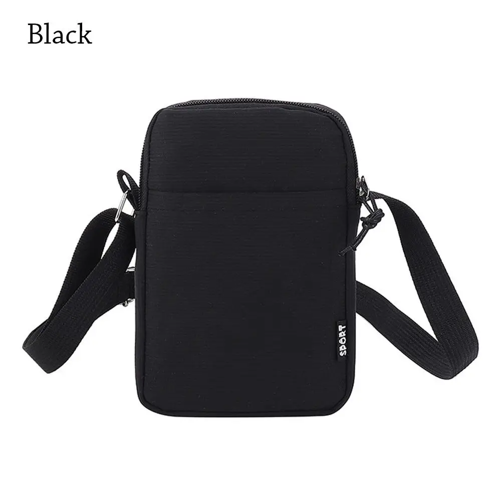 Płócienna torebka na telefon crossbody z paskiem Czarny