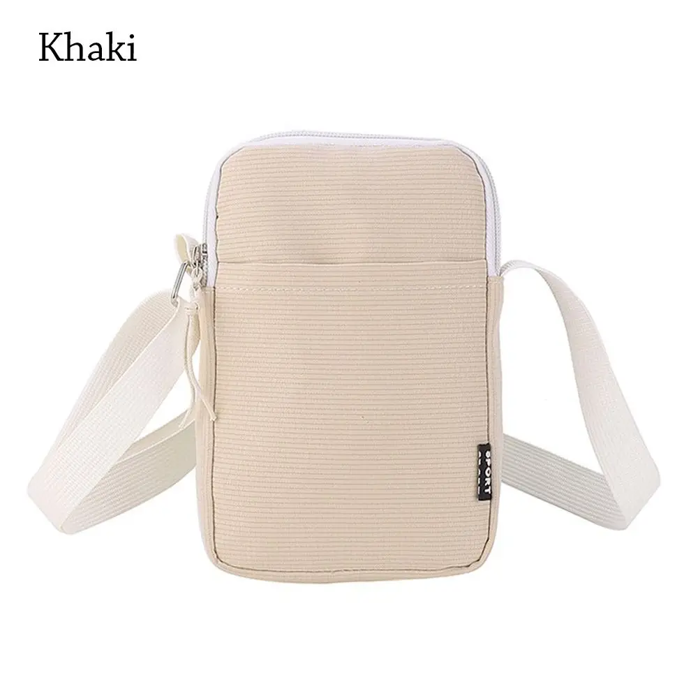 Płócienna torebka na telefon crossbody z paskiem Khaki