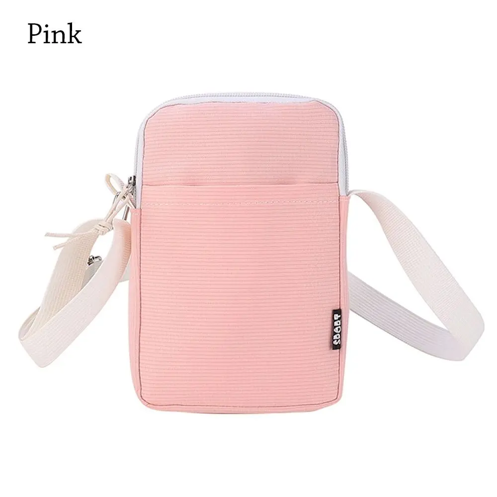 Płócienna torebka na telefon crossbody z paskiem Różowy