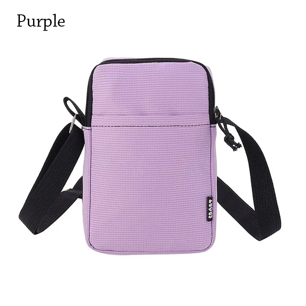 Płócienna torebka na telefon crossbody z paskiem Fioletowy