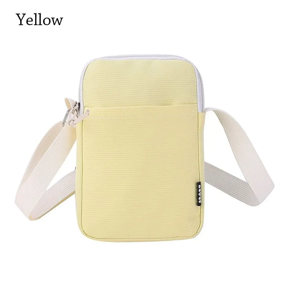 Płócienna torebka na telefon crossbody z paskiem Żółty