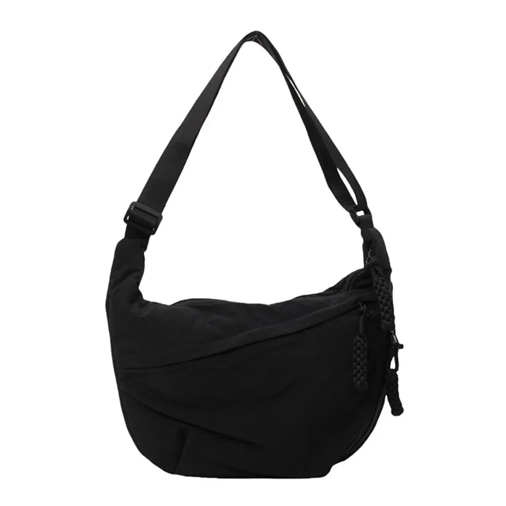 Płócienna torba crossbody w stylu koreańskim – lekka torba przez ramię na co dzień Czarny