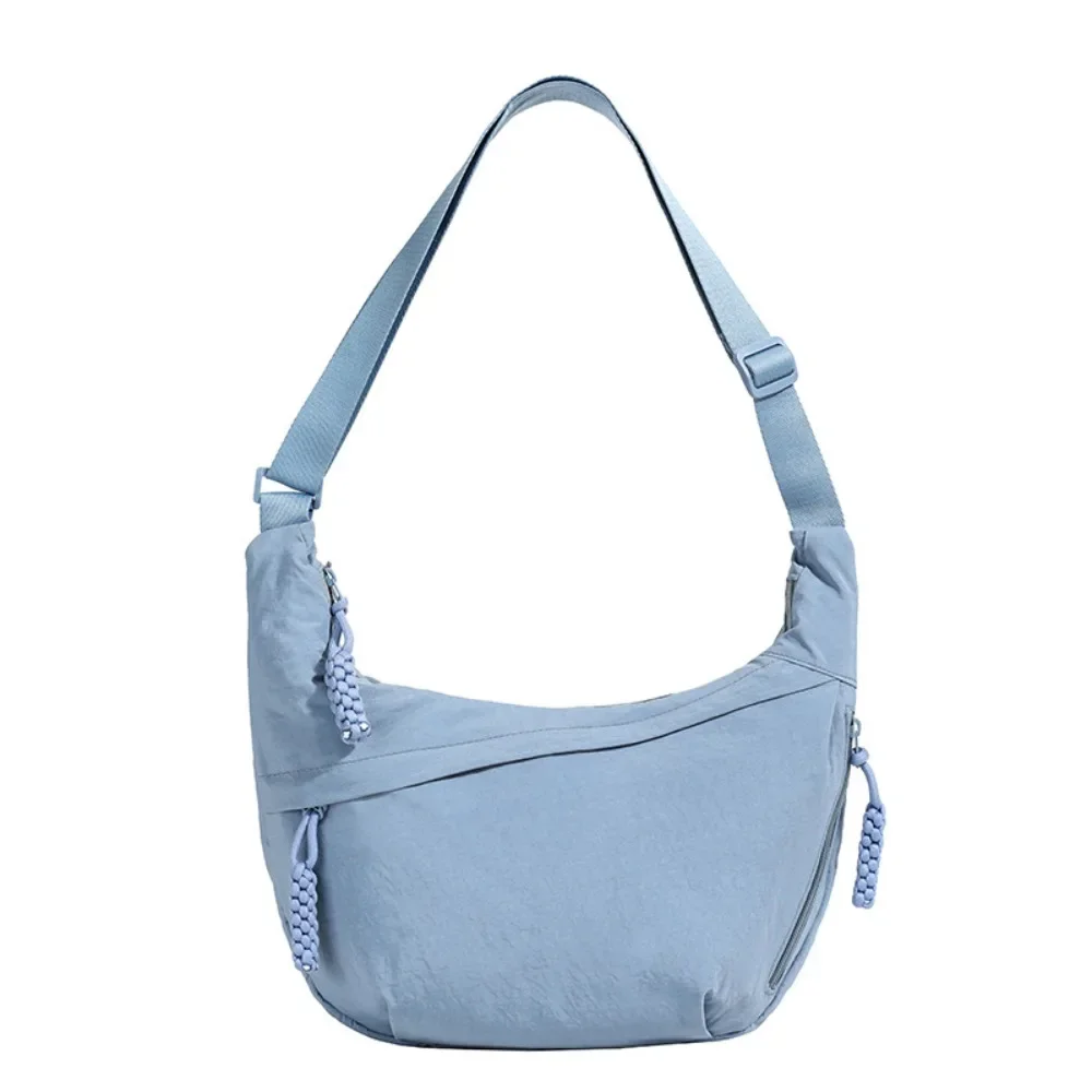 Płócienna torba crossbody w stylu koreańskim – lekka torba przez ramię na co dzień Jasnoniebieski