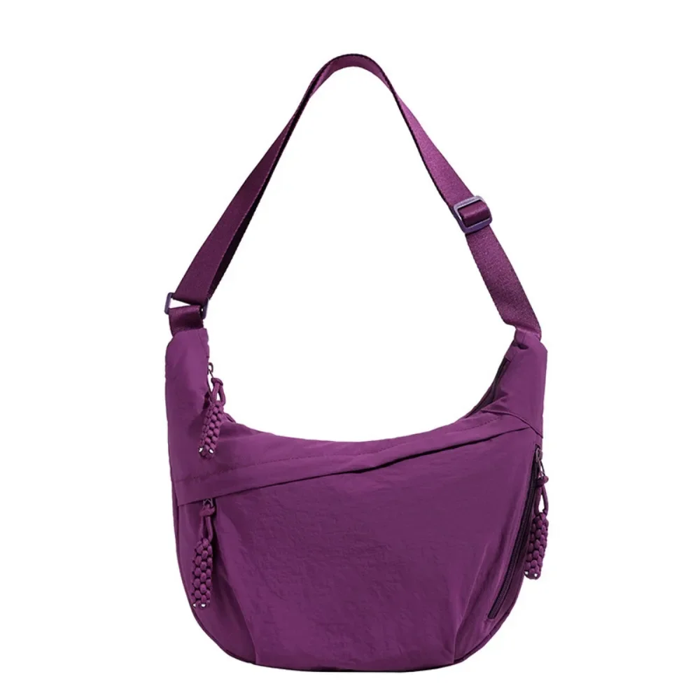 Płócienna torba crossbody w stylu koreańskim – lekka torba przez ramię na co dzień Fioletowy