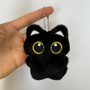 Pluszowy breloczek z czarnym kotem i rybką Onlycat