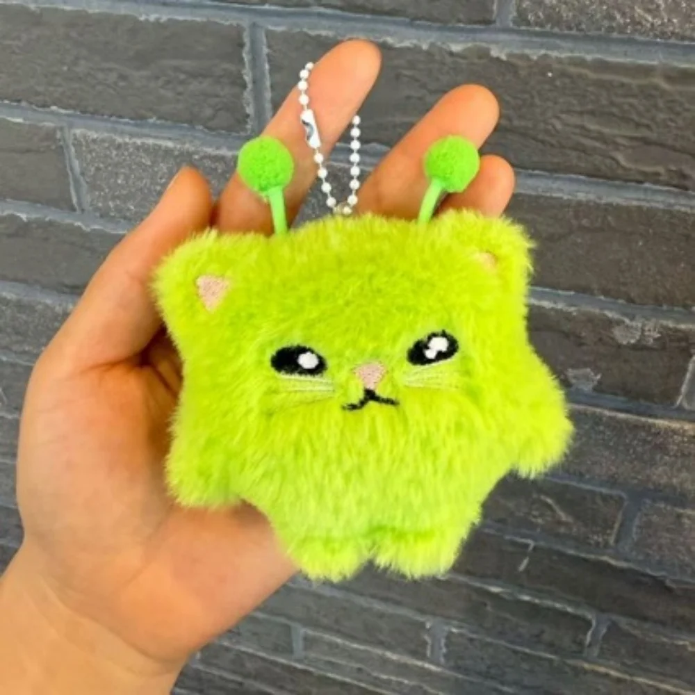 Pluszowy brelok kot kosmita kawaii – zestaw 2 sztuk Czarny