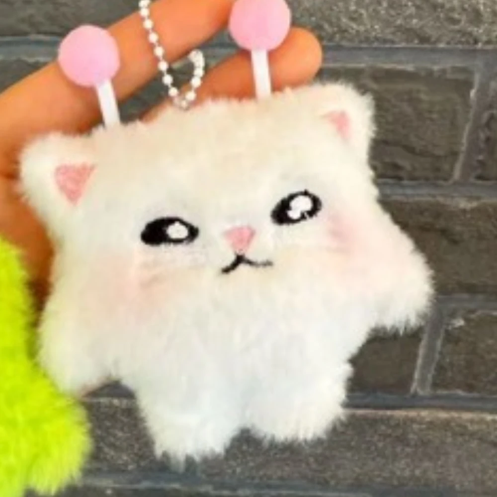 Pluszowy brelok kot kosmita kawaii – zestaw 2 sztuk Zielony