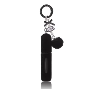 Pluszowy brelok z pojemnikiem na perfumy 5 ml Czarny