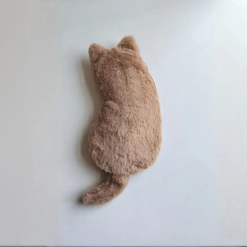 Pluszowy piórnik w kształcie kota — miękki organizer na przybory szkolne Khaki