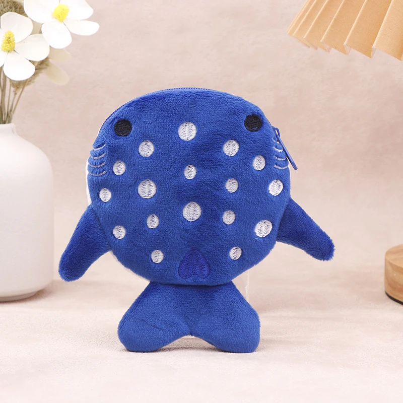 Pluszowy piórnik rekin Kawaii na przybory szkolne Lawenda