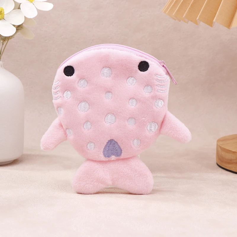 Pluszowy piórnik rekin Kawaii na przybory szkolne Pomarańczowy