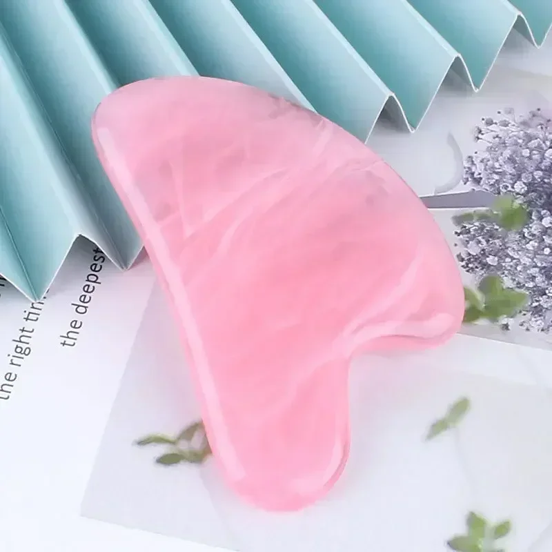 Płytka Gua Sha z naturalnego jadeitu do masażu twarzy Różowy