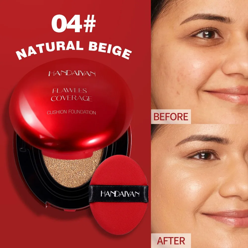Podkład w poduszce nawilżający lekki koreański cushion foundation Pomarańczowy