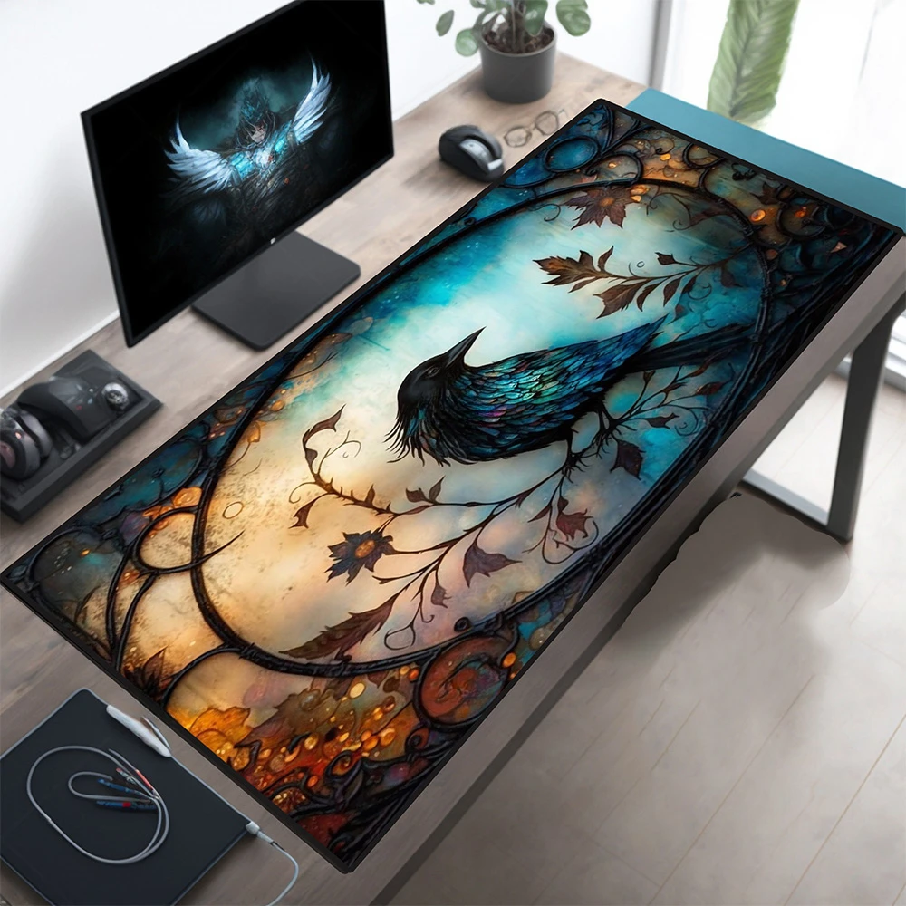 Podkładka pod mysz z kotem gotyckim – mata na biurko 900x400 mm XL Khaki