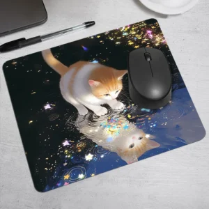 Podkładka pod mysz z kotem Starry Cat Biały
