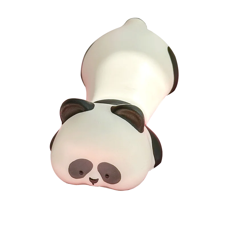Podpórka pod nadgarstek do myszy kawaii miękka z kotem i pandą Ciemny brąz