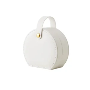 Podróżne pudełko na biżuterię - mini organizer półokrągły Biały