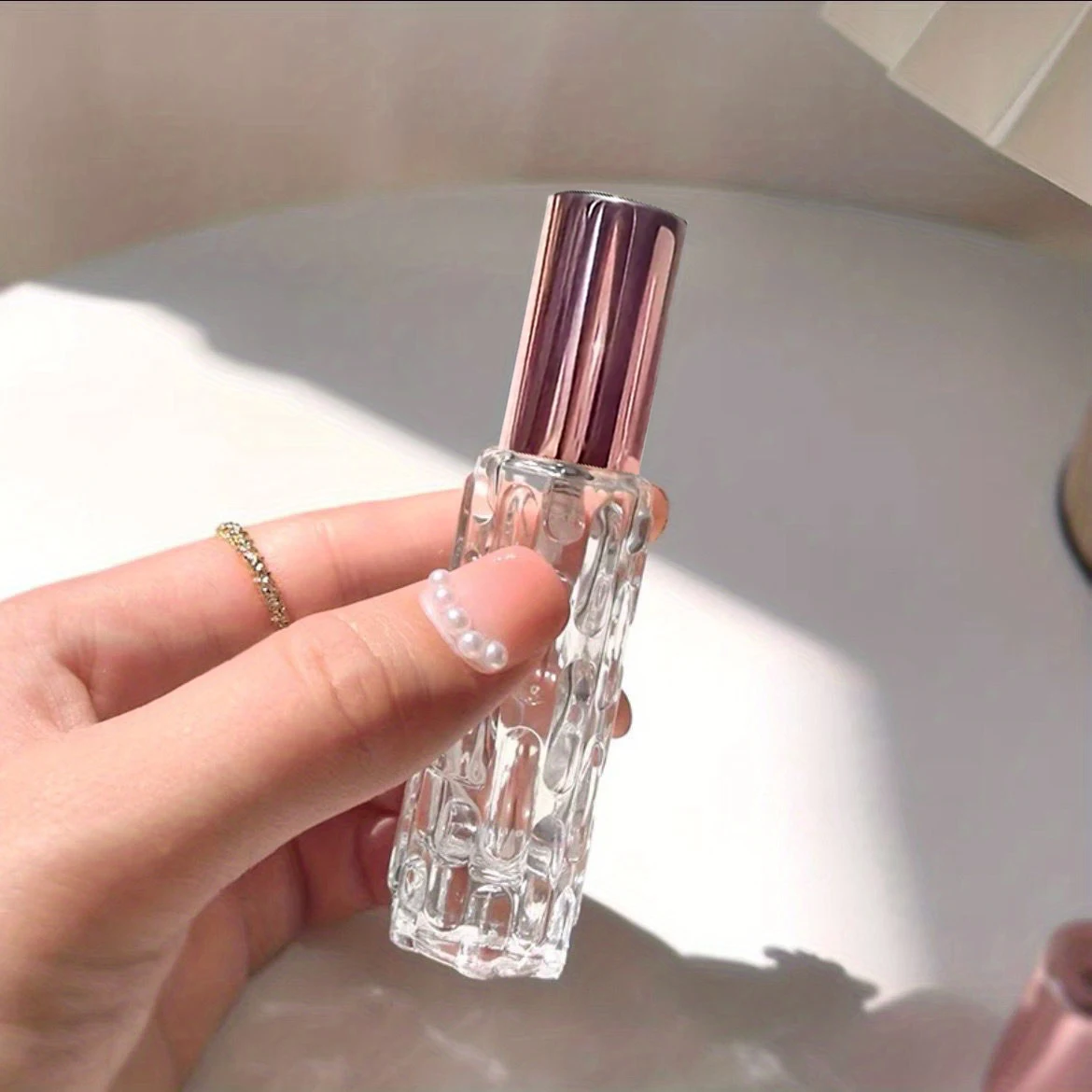 Podróżny zestaw atomizerów do perfum 10 ml z akcesoriami Różowy