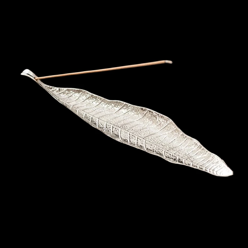 Podstawka na kadzidła w kształcie liścia - styl zen 21 cm Niebieski