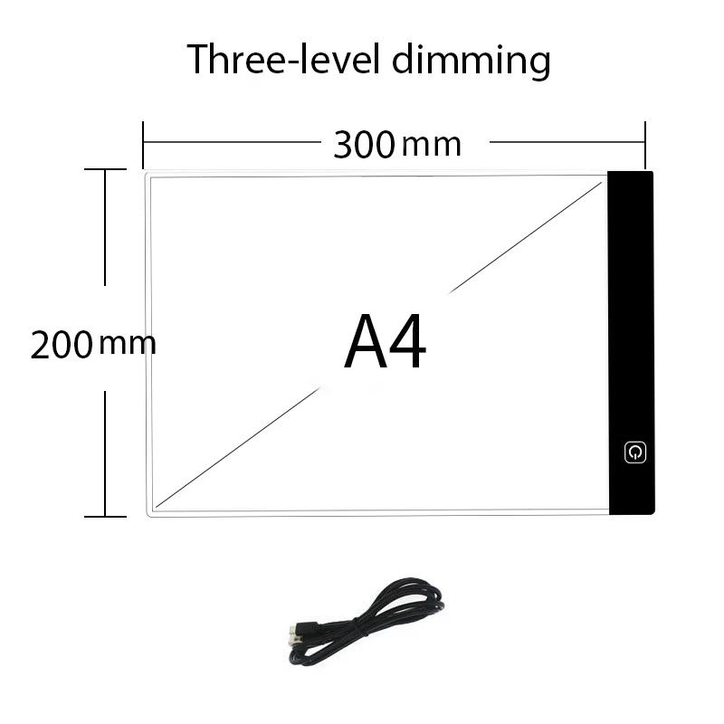 Podswietlana tablica do rysowania LED dla dzieci A4 3 level dimmable