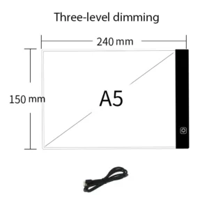 Podswietlana tablica do rysowania LED dla dzieci A5 3 level dimmable