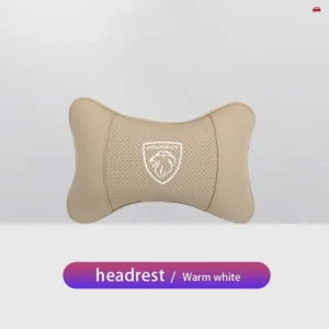 Poduszka pod szyję do samochodu z logo Peugeot Beżowy