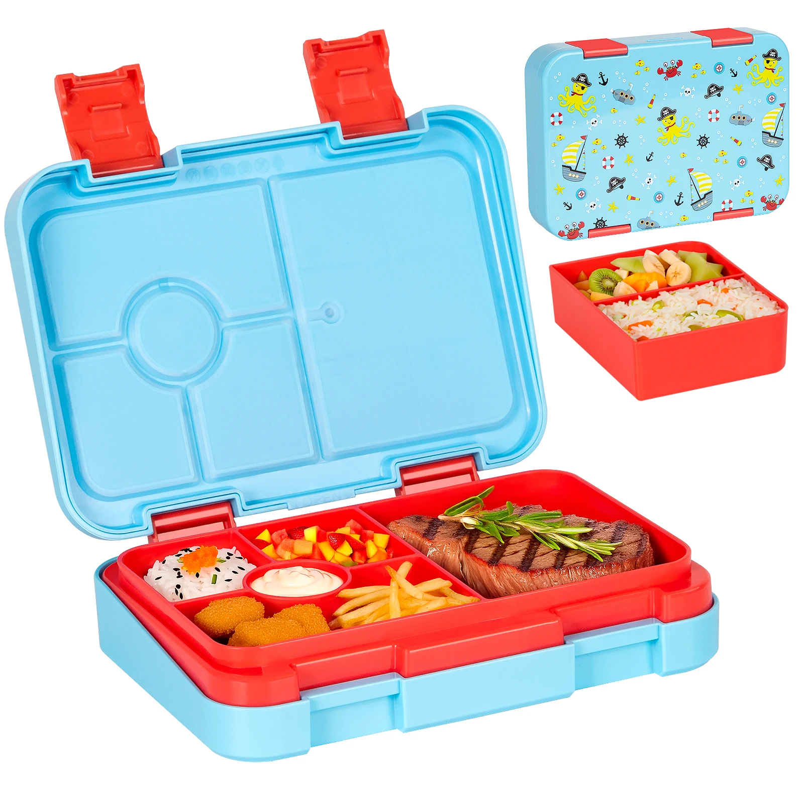 Pojemnik na lunch bento dla dzieci, szczelny, do mikrofalówki Biały
