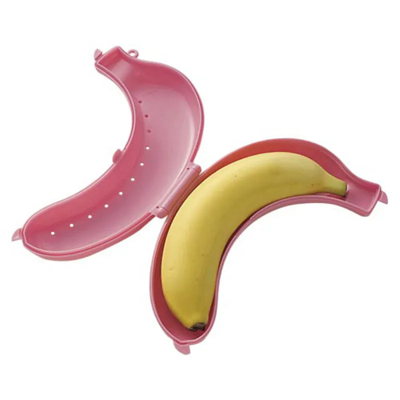 Pojemnik na banana podróżny - ochronny futerał na owoce Różowy