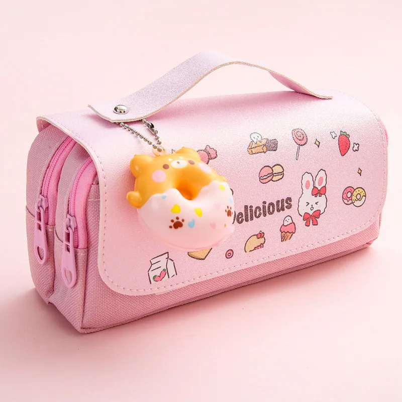 Pojemny piórnik antystresowy Kawaii do szkoły Czarny