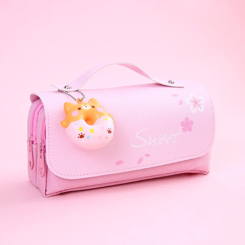 Pojemny piórnik antystresowy Kawaii do szkoły Zielony