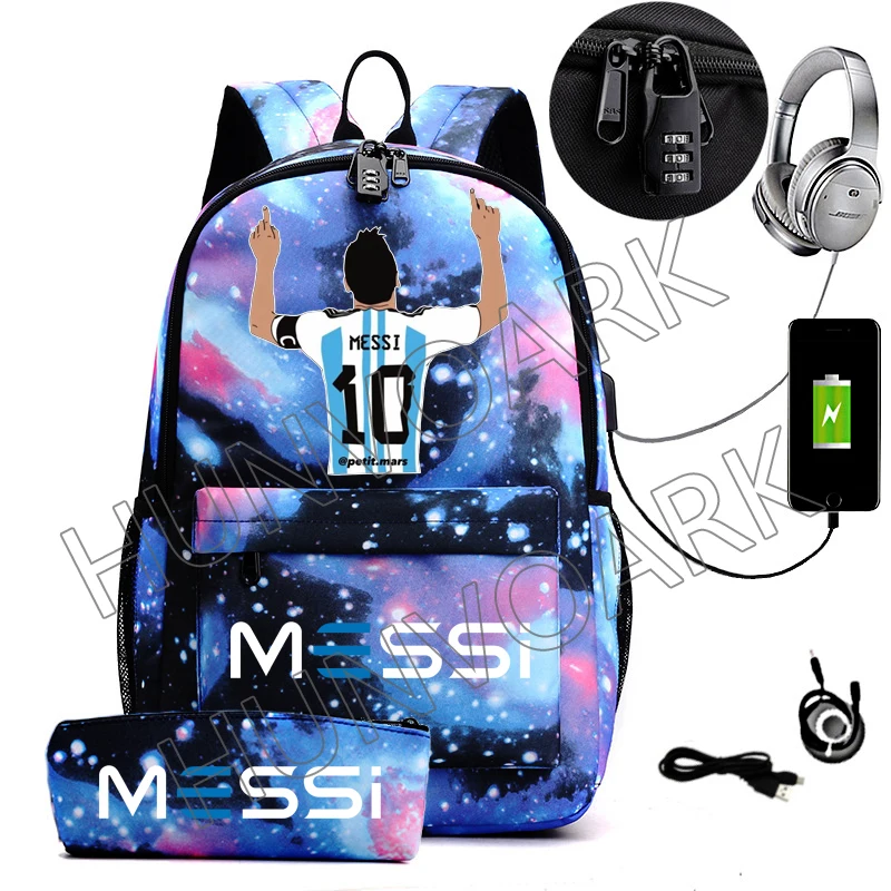 Pojemny plecak miejski na laptopa z portem USB Srebrny