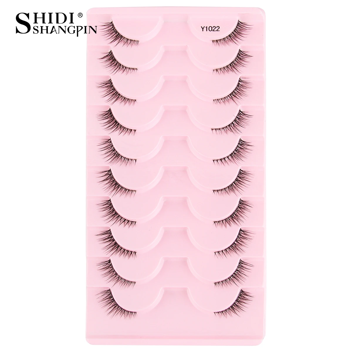 Pół rzęsy 3D Mink kocie oko naturalne przedłużanie, 5 lub 10 par Szczotkowany chrom